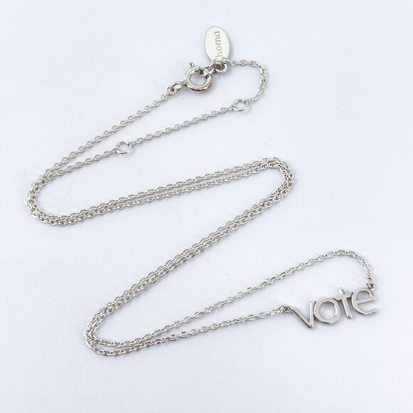 Vintage BOMA Sterling Silver 925 VOTE Chain Necklace 16", 17", 18" - Picture 3 of 6